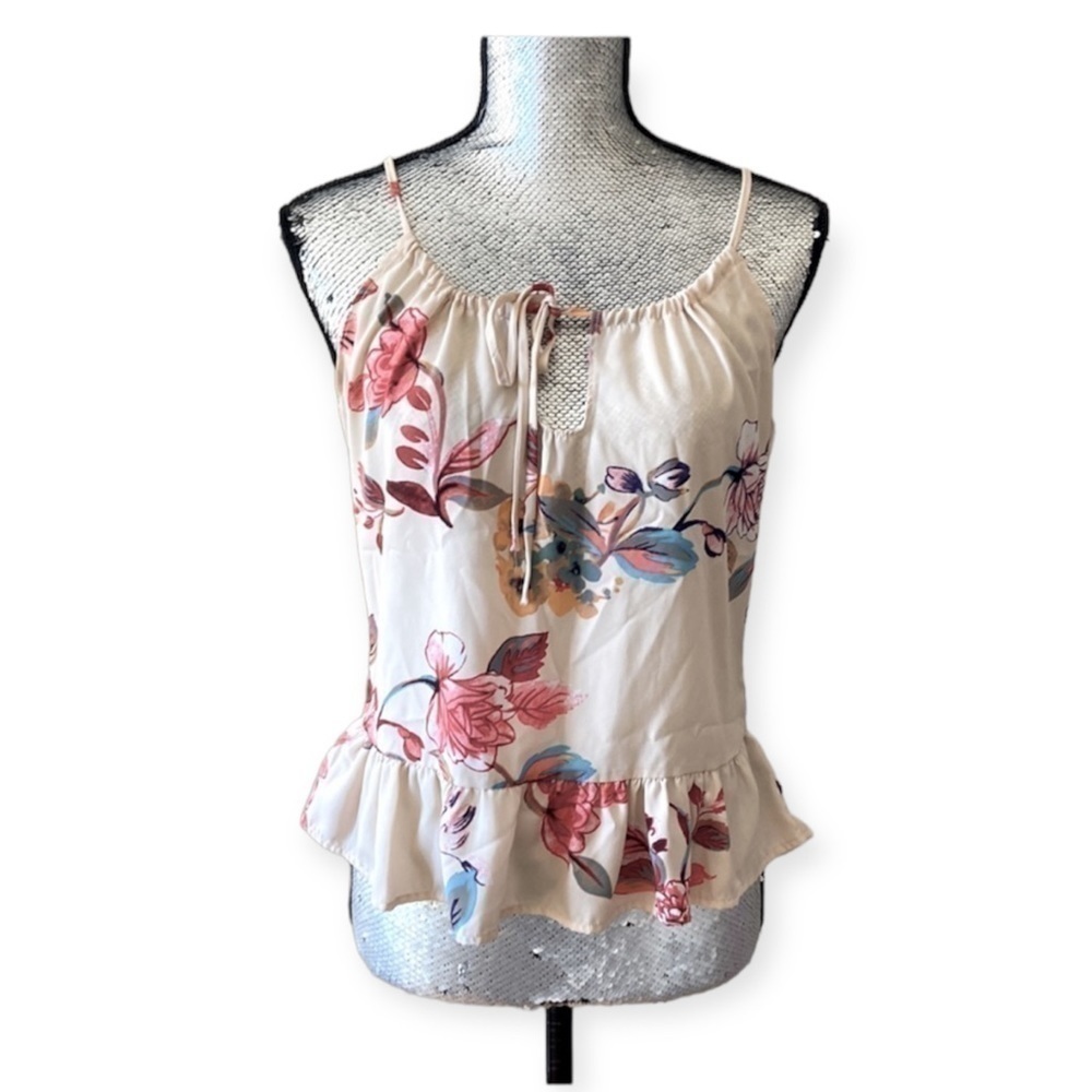 𝅺𝅺⭐️2 FOR $20⭐️ pop floral chiffon blouse top size small in EUC